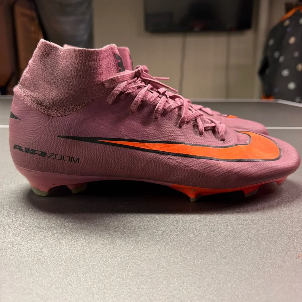 Nike Mercurial Superfly 9 Elite FG Soccer Cleats Pink Orange Flyknit Men's 9.5